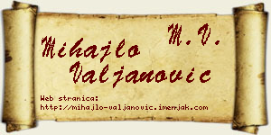Mihajlo Valjanović vizit kartica